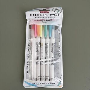 Zebra Mildliner Brush Dual-tip Neon highlighter pack 5 colors